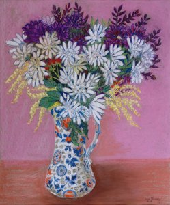 Chrysanthemums in a Japanese Jug